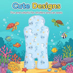 Pinkunn Gel Car Seat Baby Cooling Pad for Summer Breathable Stroller Cooler Pad Multifunctional Carseat Cooling Mat for Baby Child Dining Chair Safety Seat Stroller(Blue,Seahorse)