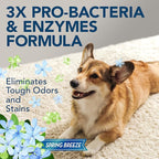 Simple Solution Stain & Odor Eliminator for Pets, Carpet Deodorizer, Enzyme Pet Odor Eliminator for Home, Stain Remover for Cat & Dog Pee, Urine Destroyer, Carpet Cleaner Spray, Spring Breeze, 32 oz