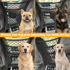 Car Dog Barrier for SUV, Pet Barrier Car Mesh Organizer for Dog & Child Drive Safety Barrier with Mesh Pockets, Storage Bag Travel Essentials Holder