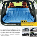 Inflatable Car Air Mattress, SUV Air Mattress for Travel Camping, Ultralight Camping Bed with Pillow and Built-in Foot Pump, Portable Sleeping Pad for SUV -Blue