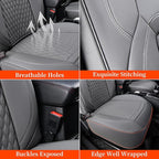 Coverado Seat Covers for Jeep Wrangler, Leather Front Covers for Truck Automotive Wrangler Custom Fit for 2018-2024 Jeep Wrangler JL Seat Covers 2-Door/4-Door Full Coverage(Gray)