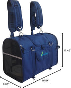 6-in-1 Sturdy Pet Carrier Backpack, Front Pack, Shoulder Bag, Pet Hand Bag, Car Seat Crate, Soft-Sided pet Carrier, Small Animal Travel Carrier, Airline Approved, Size Small for Pets 14-16" Long