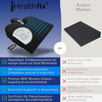 Healthfix® Car Seat Wedge Cushion | Orthopedic Memory Foam Car Seat Wedge Pillow for Driving Comfort & Posture | Seat Riser Cushion for Short Drivers & Back Pain Relief (Soft (99–150 lbs))