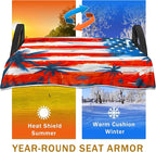 YOKYHOM American Flag Golf Cart Seat Covers for 2/4-Seater, Patriotic USA Seat Towel Blanket Keeps Seats Cool & Clean for Summer, Microfiber Fits EZGO, Club Car, Yamaha, 51"x31"