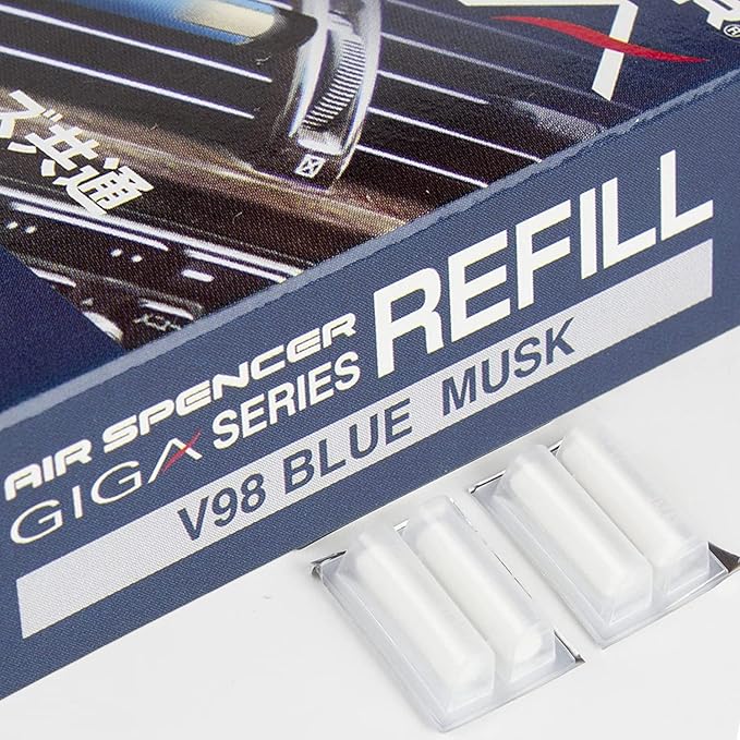 Air Spencer Giga Clip Stick REFILL 3 Boxes Blue Musk Scent, Designed for GIGA Sylpheed, Clip, Clipia II, Bijou, Cross, LuxDry, Rijoure Refill