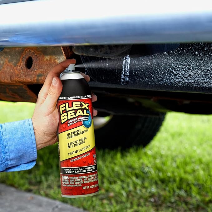 Flex Seal, 14 oz, 2-Pack, Clear, Stop Leaks Instantly, Transparent Waterproof Rubber Spray On Sealant Coating, Perfect for Gutters, Wood, RV, Campers, Roof Repair, Skylights, Windows, and More