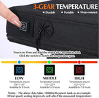Thyle 2 Pcs Portable Heated Seat Cushion Backless Stadium Seat Pad Waterproof Chair Pad No Back USB Power with 3 Level Adjustable Temperature for Sports Camping Fishing Home Outdoor, No Power Bank
