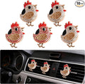 5 PCS Chicken Car Decor,shiny Rooster Air Freshener Vent ClipsCar Accessories Decoration for ，Reusable Essential Oil Diffuser,Universal for Most Cars (Chicken)