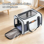 YUNIQUE Soft-Sided Cat & Dog Carrier for Pets Up to 15 Lbs, Airline Approved Collapsible Travel Puppy Carrier with Lightweight Fabric Design (lightgrey)