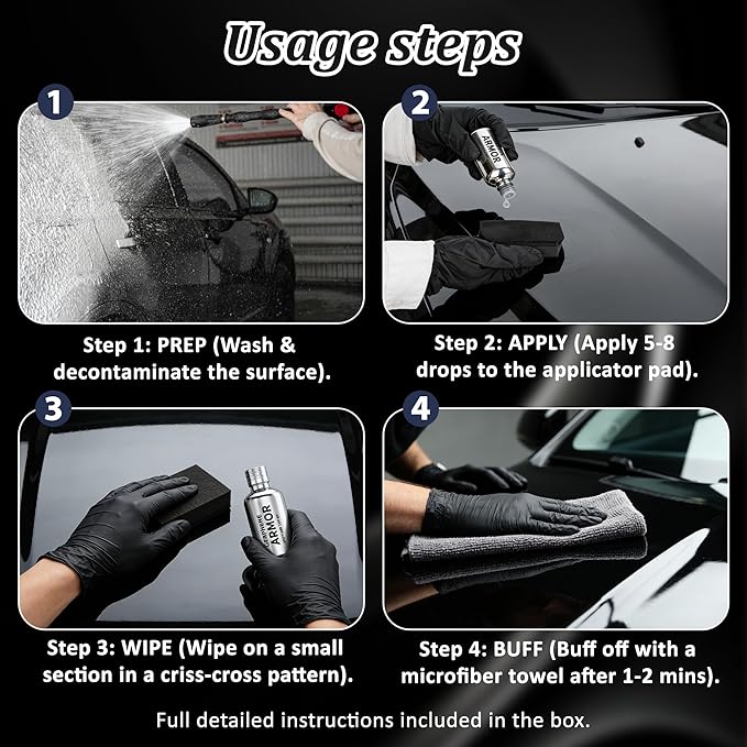 Advanced Graphene Ceramic Coating 50ml AT-GX Self-Cleaning Nano Protectant Long-Lasting High Gloss Waterproof Professional DIY Car Paint Care Kit for Cars