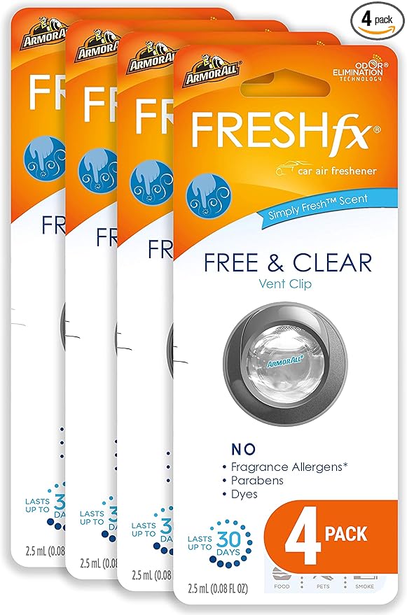 Armor All Smoke X Car Air Freshener and Purifier - Odor Eliminator, 0.08 fl oz ( Pack of 4 )