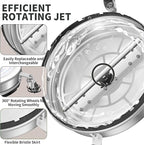 24" Pressure Washer Surface Cleaner with 4 Wheels - Stainless Steel Dual Handle Surface Cleaner for Pressure Washer Attachment for Concrete, Patio, Sidewalk, Deck and Driveways - PWS 24