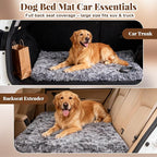 Backseat Pet Bed Mat, 54"x24.8"x3.9", Washable Dog Bed for Car, Soft Nonslip Travel Dog Car Seat Cover, Fits Backseat Extender Protector, Pad for Trucks Suvs Spring Road Trip (Gray)