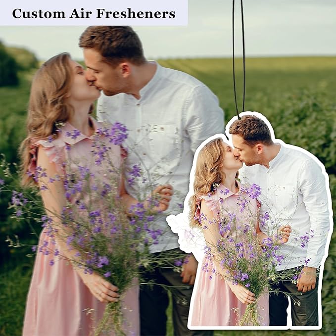 Custom Air Fresheners with Picture - Personalized Scent & Double Sided Photo Design air Freshener for car, Long-Lasting - for Office, Cars Hanging Ornament - Ideal for Families & Pet