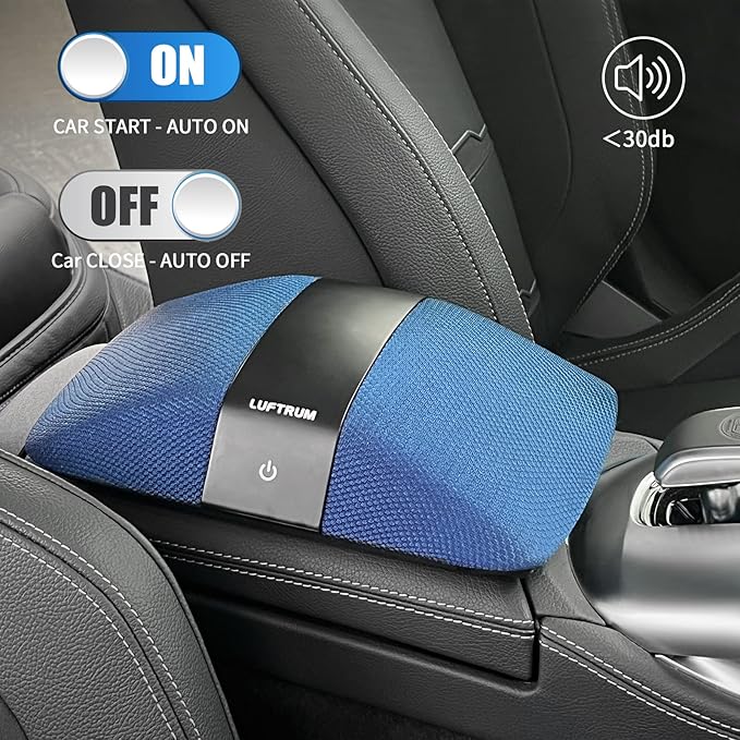 Car Air Purifier with H13 True HEPA Filter: Car Portable Air purifier for Exhaust Fumes, VOC, Smoke, Odors, and Bacteria, 99.9% Removal to 0.1 Microns - Air purifier for Car Traveling Bedroom (blue)