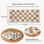 Soulbond Dog Bed for Car Back Seat Soft Plush Backseat Pet Bed Mat Non-Slip Travel Pet Mat, Fuzzy Plaid Dog Seat Cover, Fit for Backseat Extenders and Trucks SUVs (Brown and White, 54" x 24.8")