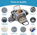 Airline Approved Cat Carrier Under Seat, 4-Way Expandable & Collapsible Soft-Sided Pet Carrier with Removable Fleece Pad - TSA Compliant for Cats, 18x11x11.5in Car & Plane Travel, Vet Visits