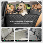 REEVAA Dog Car Seat Cover for Back Seat, Hard Bottom Dog Hammock, Pet Bed Extender for 2-4 Large/Medium Dogs, Waterproof Seat Protector, Universal L Size Fits for Car/SUV, Black+Orange