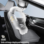 Leather Car Seat Covers, Waterproof Horizontal Stripes Front and Rear Car Seat Cover, Breathable Automotive Seat Covers for Sedan SUV Pick-up Truck (5 PCS Full Set, Grey)