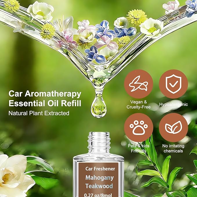 2Pack Air Freshener Diffuser, Hanging Air Fragrance Essential Oil Diffuser, Car Scents Accessories Cute Car Interior Decor,Romantic Valentines Day Gift for Her,Car Air Fresheners for Women & Men Gift