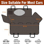 Waterproof Dog Car Seat Cover - Scratch Proof Nonslip Back Seat Hammock with Mesh Window & Storage Pocket for SUVs/Trucks/Sedans-S, Brown/Black