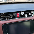 8pcs Cute Five-Petal Flower Car Air Vent Fragrance Clip Daisy Car Air Freshener Air Conditioning Outlet Clip Car Inter Decor (black white, Ocean)