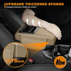 Armrest Cover for Car Fit for Jeep Cherokee Compass Gladiator Liberty Patriot Renegade Wrangler - Center Console Cover with Cup Holders and 2 Storage Pockets(Beige)