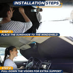 EcoNour Foldable Car Windshield Sun Shade | Sun Shade for Car Windows Blocks UV Rays and Keeps The Heat Out | Foldable Essential Accessory for Enhanced Comfort | XXX-Large (70 x 42 inches)