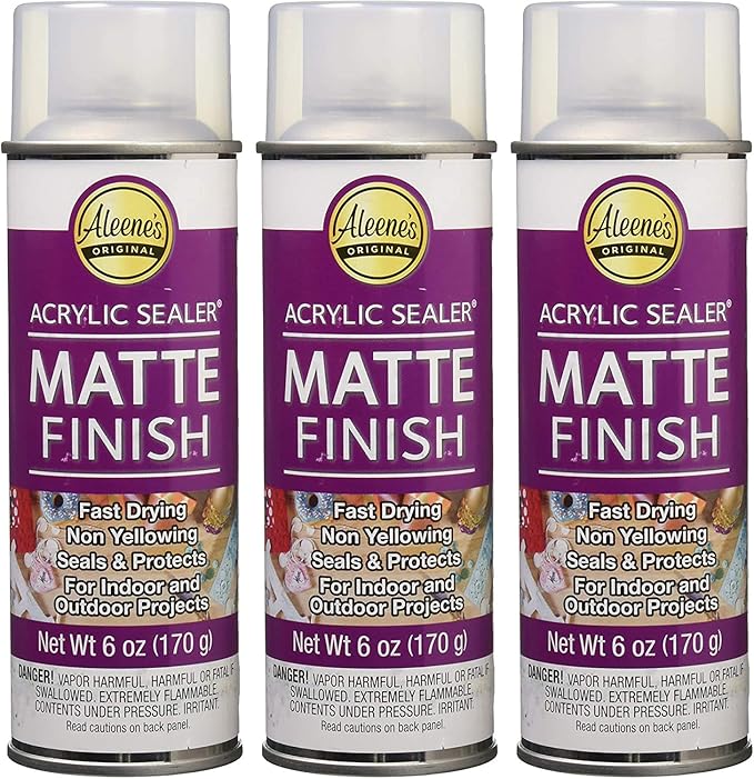 Aleene's Spray 6 oz. 3 Pack Acrylic Sealer, 6 Ounce (Pack of 3), Clear-Matte 3 Count