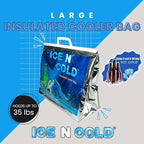 Insulated Cooler Bag - Large 35 lbs Capacity (Pack of 1) | Lightweight, Soft, Collapsible | Ideal for Groceries, Camping, Hiking, Beach, Travel