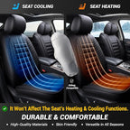 OASIS AUTO Car Seat Covers Front Seats Premium Waterproof Faux Leather Cushion Universal Accessories Fit SUV Truck Sedan Automotive Vehicle Auto Interior Protector (OS-001 Black)