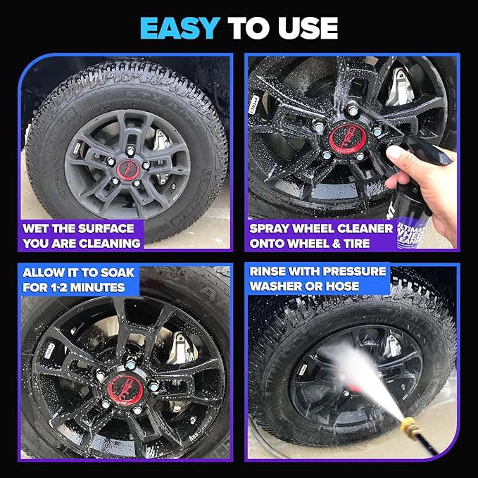 Carfidant Ultimate Wheel and Tire Cleaner Spray - Non-Acidic, Save For All Wheels and Tires - Easily Remove Persistent Brake Dust and Resilient Dirt - 18 fl. oz.