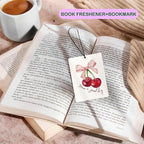 Cute Pink Bow Soft Girl Car Air Freshener, Coquette Bow Cherry You Are So Loved Air Freshener Hanging 3 Pcs for Cars Closet Drawer or Books, Girly Preppy Car Accessories Mirror Decor for Women