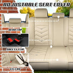 Car Seat Covers for Mitsubishi Outlander 2003-2026, Premium Nappa Leather Car Seat Cover, Stylish Sport Seat Covers， Automobile Seat Cover Sets.(Luxury 5 Seats/Beige)