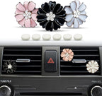 Cute Car Air Fresheners Vent Diffuser, 3-Pc Flower Air Vent Clips for Essential Oils, New Car Gifts for Teens and Women, Commuter Gifts, Gift Boxed