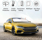 Windshield Sun Shade Custom Fit for 2012-2022 Volkswagen VW Passat Accessories Foldable Sunshade Sun Blocker Protect Car from Sun Rays & Heat Damage Keep Car Cooler