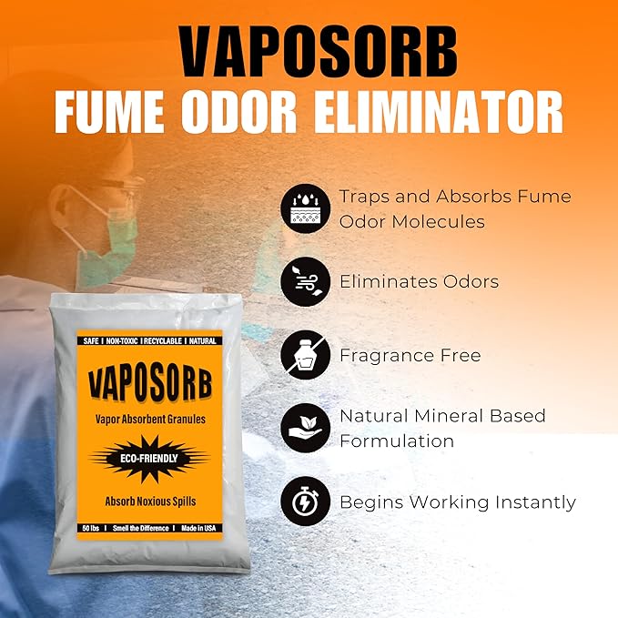 Natural Fume Eliminator: 50 lb. Granules Rids Chemical, Solvent & Gasoline Vapors