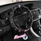 Sanrio Kuromi Car Trunk Organizer, Steering Wheel Cover, Air Freshener & Refill – Cute, Collapsible, Heavy-Duty Storage & Car Accessories for Groceries, Tools, Travel – 12.5"L x 12.5"W x 9"H