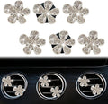 6 Pcs Silvery White Daisy Car Decoration Bling Flower Air Vent Clip Air Conditioning Outlet Clip Air Freshener Clip Car With Rhinestone Interior Decor Charm Interior Accessories for Girls Women