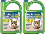 Simple Green Cat Stain & Odor Remover - Enzyme Cleaner for Cat Urine, Feces, Blood, Vomit (1 Gallon Refill) (Pack of 2)