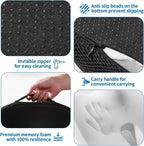 Car Seat Cushion, Memory Foam Cushion Non Slip for Wheelchair, Cars, Desk, Gaming & Office Chairs, Mesh Ergonomic Cushions Pad for Tailbone Pain Relief Sciatica & Back Support, Black