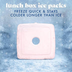 Cool Coolers by Fit & Fresh Slim Ice Packs, Quick Freeze Reusable Ice Packs for Lunch Boxes & Coolers, Long-Lasting, Space Saving Lunch Ice Packs, Light Pink, 4Pk