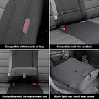 coverdream Rav4 Seat Covers Custom Fit for 2019-2024 2025 Toyota Rav4 LE,XLE,XLE Premium,Limited,Full Coverage Polyester Car Seat Protector(Full Set,Black & Gray)