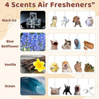 Funny Meme Car Air Fresheners - 16Pcs Cute Cat Dog Animals Freshener Hanging Ornaments for Women Men, Interior Air Essential Fragrant Pendants for Birthday Party Gift Car Mirror Home Wardrobe