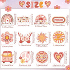 Demissle 24 Pcs Boho Hippie Car Air Fresheners Bulk Cute Groovy Hanging Air Freshener Pink Rainbow Scented Fresheners Rearview Mirror Decor for Women Gift Car Accessories