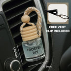 Car Air Freshener Diffuser Set – Hanging Aroma Diffuser + Essential Oil Spray | Long-Lasting Natural Scent | Car Accessories for Women & Men | Gift with Vent Clip | Frosted Ivy
