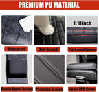 for CRV Center Console Cover 2026 2025 2024 2023 - [Upgraded] Thick & Soft Leather Middle Armrest Cushion Protector for Honda CRV 2023 2024 2025 2026 Interior Accessories - Black Stitch