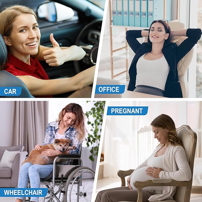 Memory Foam Lumbar Support Cushion Relieves Lower Back Pain Car Seat Office Chair and Wheelchair Back Pillow with Breathable 4D Mesh Black