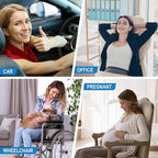 Lumbar Support Pillow for Car, Memory Foam Lumbar Pillow for Lower Back Pain Relief - Back Cushion for Driving, Chair Support for Car-Office Chair, Wheelchair - Classic Dark Grey