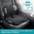 Trucker Seat Cushion, Car Seat Cushions with Lumbar Support Pillow, Ergonomic L-Shaped Orthopedic Memory Foam Pad for Long Driving Back Pain Sciatica Relief, Drivers Office Workers (Black+WE)